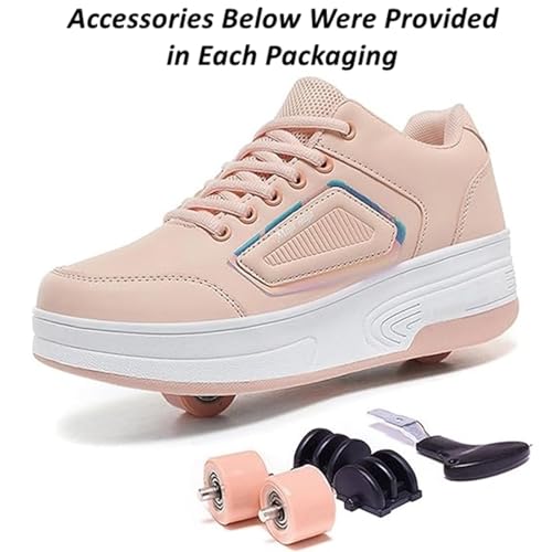 Roller Shoes for Girls Kids Shoes with Wheels Roller Skate Sneakers Detachable Wheelies Shoes for Boys3