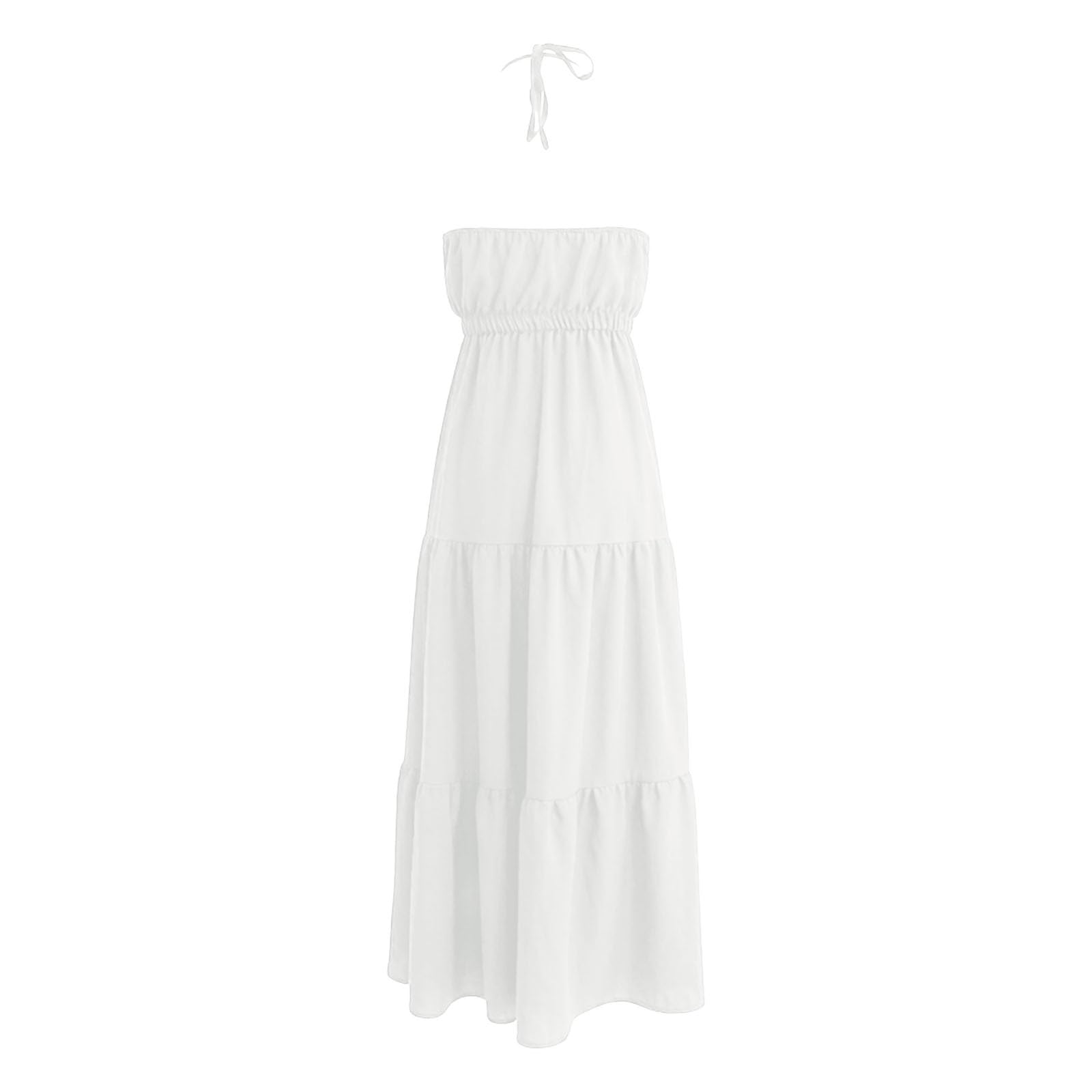 Vestido de corte acampanado fluido para mujer, informal, oficina, vacaciones, tela pura