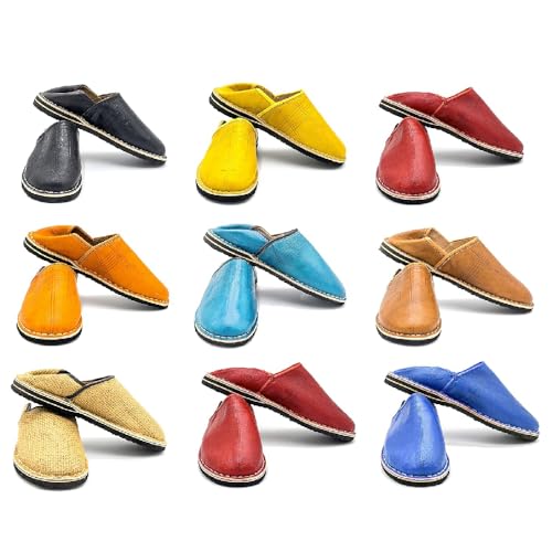 Moroccan babouche shoe, Leather slipper, Unisex Handmade Babouches slippers Dyed With Natural Color, babouche men, babouche women (39 EU, orange)