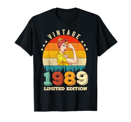 36 Cumpleaños 1989 Edición Limitada Vintage 36 Años Mujeres Camiseta