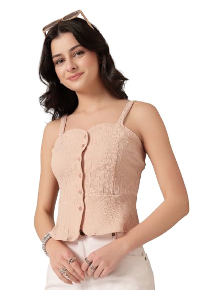 Women Peach Sleeveless Top