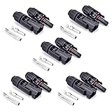 DELTA ENERGY Solar MC4 Connector, T1 MC4 Connector 1in 1out (Pack of 5) (1500V/50A) for Solar Panels Suitable for Solar Off- Grid and On - Grid System (Pack of 5)