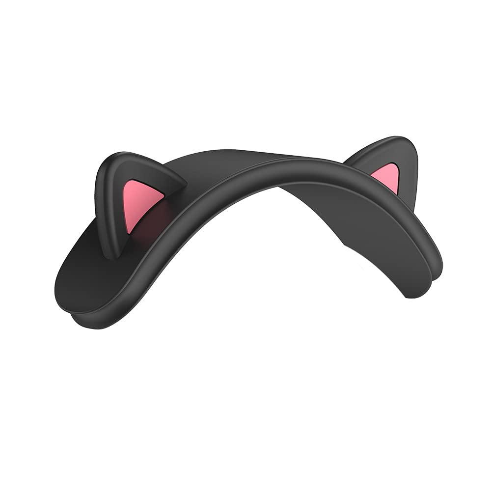 Replacement Headband Cover Soft Washable Silicone Cute Cat Ears Headband Protectors Cushion Compatible with Apple AirPods Max Headphones (Black)