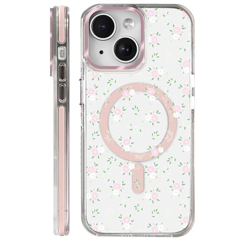 Coque iPhone 13/14 antichoc fleurie avec protection rigide