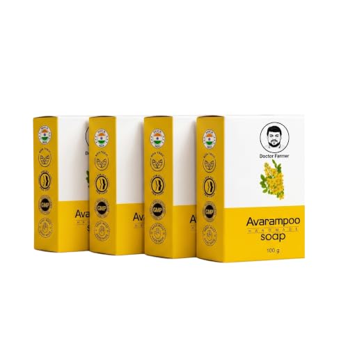 Image of Doctor Farmer Avarampoo Handmade Bath Soap Pack of 4 | Natural Coconut Oil Soap for Gentle Cleansing | Moisturizing Daily Bath Bar for Healthy-Looking Skin | For Men & Women
