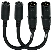 CNCESS CESS-279 DIN 5-Pin MIDI Female to XLR 3-Pin Male Adapter Cable 6 Inch Converter Cord for Synthesizers, Keyboards, Controllers, 2-Pack