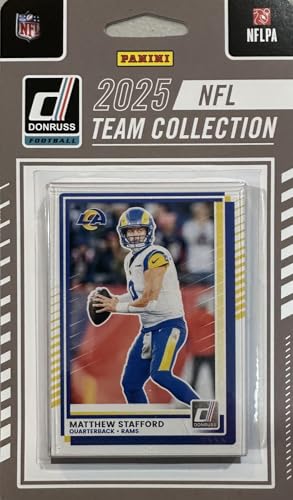 Los Angeles Rams 2025 Donruss Factory Sealed 12 Card Team Set Featuring Matthew Stafford, Puka Nacua and Hall of Famer Kurt Warner with 3 Rated Rookie Cards Plus