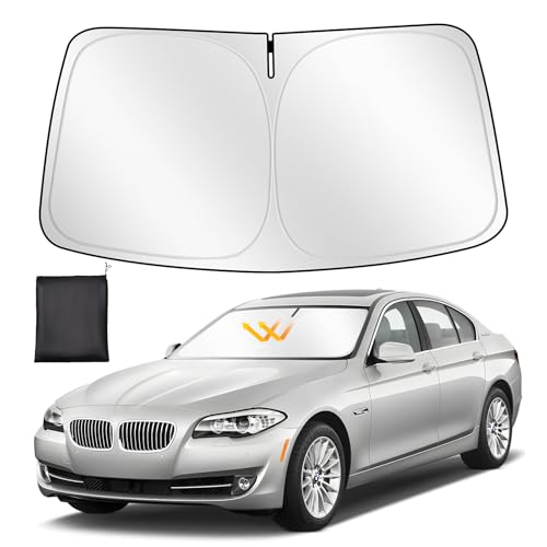 ZATOOTO Windshield Sun Shade Custom Fit for BMW 5 Series 2017-2023, Car Sun Shades Windscreen Foldable, Thickened Reflective Polyester Blocks UV Rays Keep Car Cooler