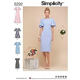 Hergestellt in den USA Simplicity Muster 14–16–18–20–22 Damenkleider Schnittmuster, weiß