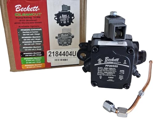 Single Cylinder Repair Genuine OEM Beckett 120 Volt, Cleancut Oil Burner Pump Compatible with Residential/Commercial Oil Burners, furnaces, boilers, and Related HVAC Systems 2184404U PF20322
