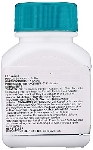 Brahmi Himalaya Bacopa Kapseln für geistige Unterstützung und Konzentration