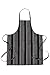 Chef Works Unisex Striped Bib Apron, Blk W/ Wht & Red, One Size