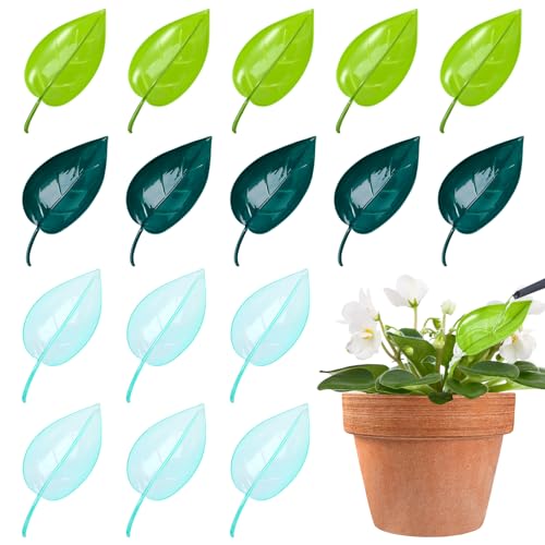 Guiqulai 16 PCS Plant Watering Funnel Device Indoor Plant Watering Flower Pot Insert Leaf Plant Pot Irrigation Drip Device, Indoor Leaflow Plant Watering(Multicolor)