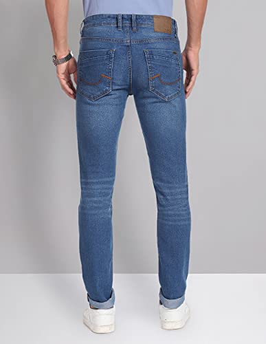 Image of Arvind Skinny Fit Stone Wash Jeans