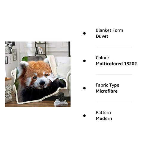 Red Panda Cute Panda Fleece Throw Blanket for Kids Boys Girls Wild Animal Decor Plush Blanket Jungle Wildlife Style for Sofa Bed Couch,Double 60x79 Inches … - Image 2