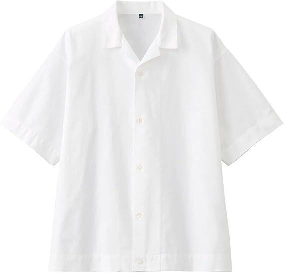 無印良品 ボタンシャツ 洗いざらしオックスオープンカラー半袖シャツ メンズ シャツ 通販