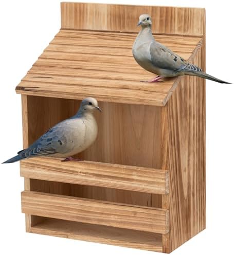 Wooden Open Mourning Dove Nesting Box for Outside Dove Bird House...