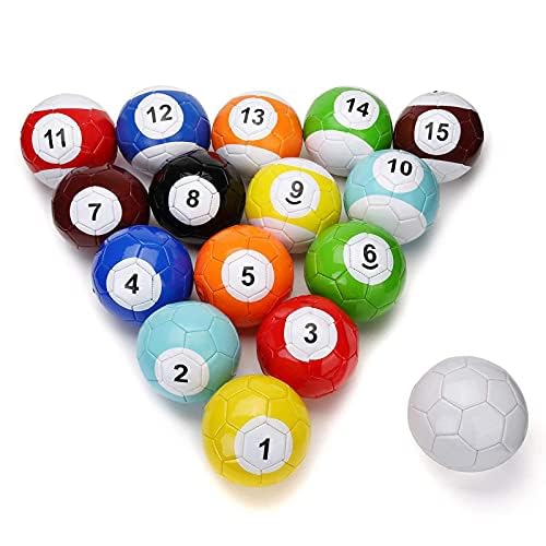 Yoqanr 16 Pcs Snooker Balls Soccer Table Game Street Ball Huge Billiards Football for Pool Ball Toy Sport Inflatable -8.46in