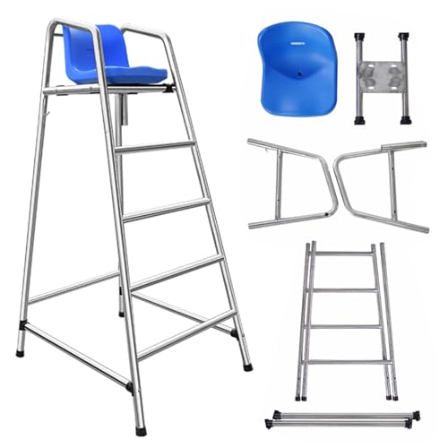 Silla de Socorrista de Acero Inoxidable 180 cm 4 Escalones miniatura 1