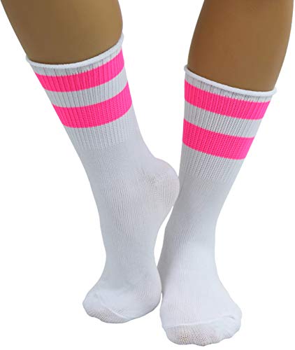 Image of ToBeInStyle Women's Acrylic Ankle Hi With Double Stripe Top Crew Fun Athletic Socks