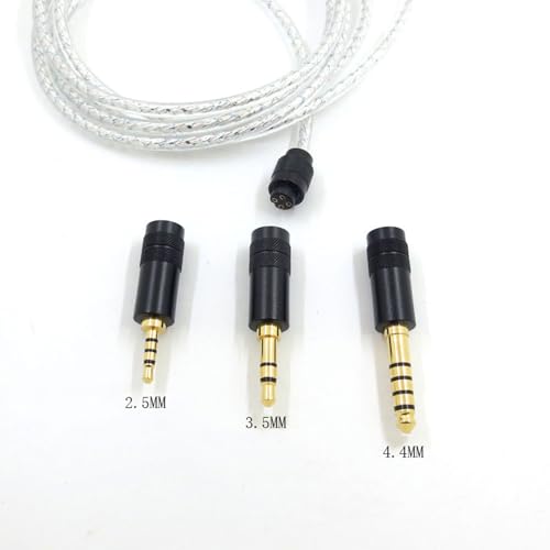 Yaowanguan Balanced Cable w/4.4mm,2.5mm,3.5mm Adapter for Audio-Technica ATH-M50X,ATH-M40X,ATH-M70X Headphones,M50X/M40X/M70X 3 in 1 Silver Plated Replacement Upgrade Wire - Image 3