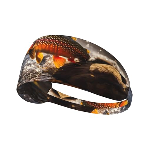 Fascia elastica unisex sportiva traspirante atletica per corsa, allenamento, sport all'aria aperta, ruscello, trota, pesca a mosca