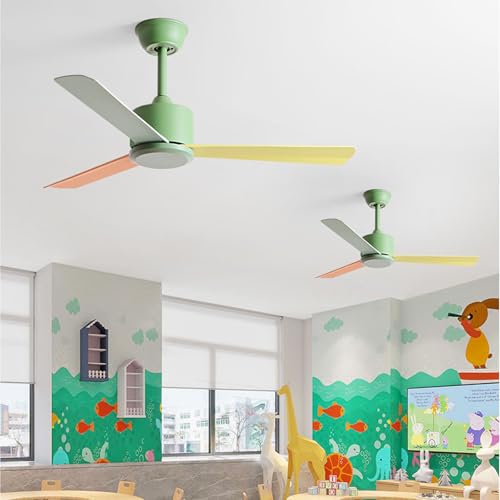 Ventilateurs de plafond colorés sans éclairage à 6 vitesses avec télécommande - 3