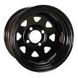 GTW Gloss Black Spoked Steel Golf Cart Wheel | 12x7 | 2:5 Offset| 4x101.6mm Bolt Pattern