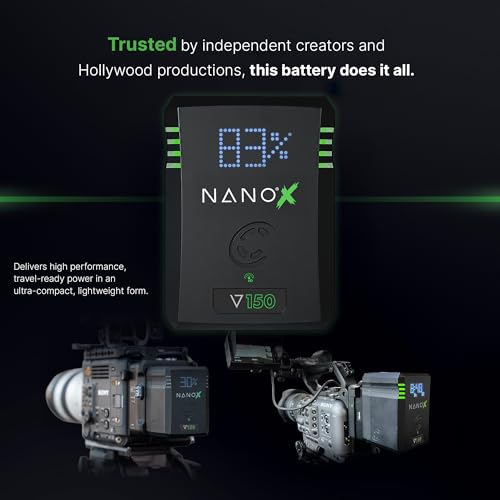 Image of CoreSWX LLC CORE NANOV150X, 150wh Micro Sized V-Mount Smart Battery Pack, 14.8v 10.2Ah. 12A Draw with EmLED Fuel Gauge, USBCPD and Ptap