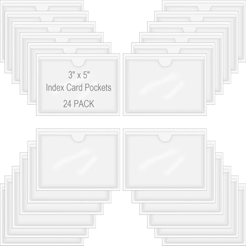 Top Loading Card Pockets 30 Pack Clear Adhesive Pockets 4x6 Inch - , Top  Loading Label Pockets Self Adhesive Index Card Sleeves