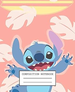 Paperback Composition Notebook: Lilo & Stitch Cartoon Funny Animation Soft Glossy Cover Wide Ruled Lined Pages Book 7.5 x 9.25 Inches 110 Pages Book
