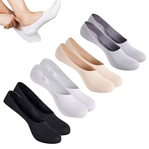 Sgkcnvw 4 Pairs Men Breathable Ice Silk Socks - Airy Socks, Non-Slip Ice Silk Invisible Socks Low Cut Liner Socks For Men (4Pcs) #TOP12