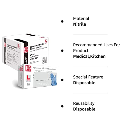 Jointown Basic Medical Blue Nitrile Exam Gloves - Latex-Free & Powder-Free - NGPF7003 (Case of 1,000), Large