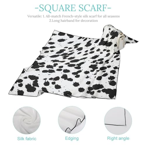 Dalmatian Print Pattern Scarf For Women Silk Head Scarf Square Hair Scarves Shawls Hair Wraps Bandana Neckerchief Decor for Adult 27 * 27 Inches4