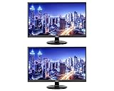 ASUS VA249HE 24-inch 1080P Full HD LED Backlit LCD Monitor, 2-Pack Bundle with VGA, HDMI, Eye Care, Ultra-Low Blue Light, Black
