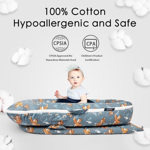 Image of Mexxi Infant Lounger Baby Nest Replacement Cover | Hypoallergenic | Premium | [Fits Dockatot Deluxe+] (Cover Only) (Leopard)