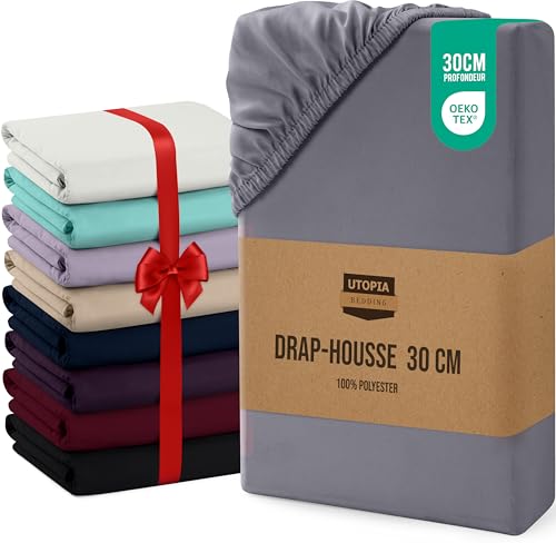 Utopia Drap Housse 180x200 cm Gris