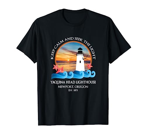Yaquina Head Lighthouse Newport Oregon Beach Ocean Souvenir T-Shirt