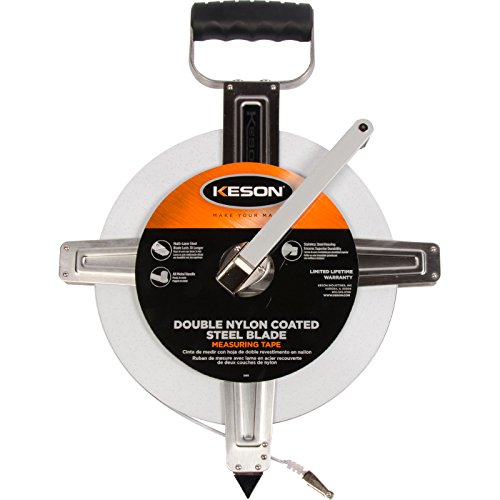 Keson SNR18300 Nylon-Reinforced Steel Blade Tape Measure with Stainless Steel Housing with Hook End (Graduations: ft., in., 1/8), 300-Foot by Keson - Image 2
