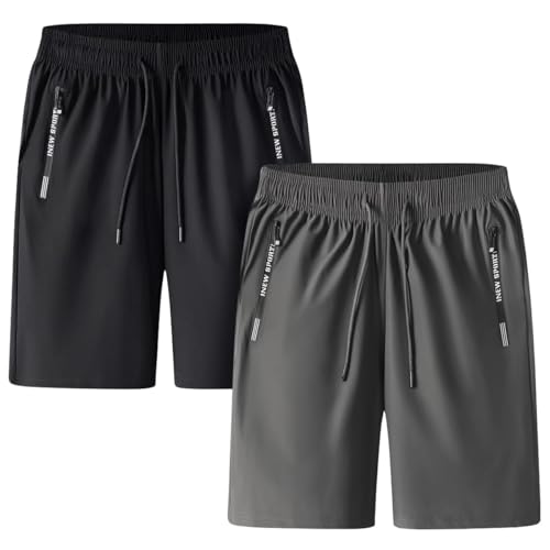 Lista de Ropa de Fútbol para Hombre los 5 mejores. 45 AOKUN Shorts Hombre Deportivos,Paquete de 2 Shorts Hombre Gym,Pantalones Short Running con Correa Ajustable,Bolsillo con Cremallera,Secado Rápido, Transpirable,para Correr,...