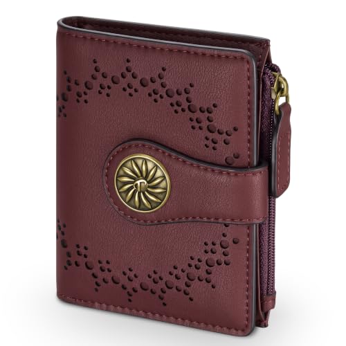 Tipmile Small Wallet Women Bifold RFID Blocking Card Holder Leather Wallets