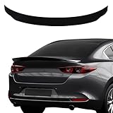Arcoche Trunk Lip Spoiler for Mazda 3 2019-2023 Sedan Rear V-Style Spoiler Wing Without Drilling ABS Compatible with Maz-da 3 (Glossy Black)