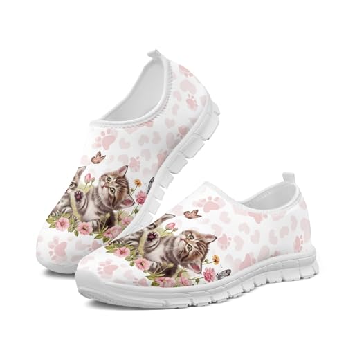 Trendy Print Womens Shoes Slip-on Walking Shoes Sneakers Breathable Mesh Casual Footwear