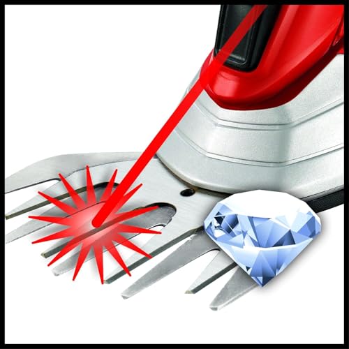 Foto von Einhell Akku-Gras- und Strauchschere GE-CG 12 Li WT (Litihum-Ionen, 12 V, 1,5 Ah, werkzeugloser Messerwechsel von Grasschneideblatt und Strauchscherenmesser) ohne Teleskopstiel