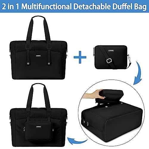 Weekender Bags For Women With 15.6 Inch Laptop Compartment, Lyauk Travel Duffel Bag With Detachable Makeup Bag&Wet Pocket, Carry On Overnight Bag For Airplanes,Hospital Bag For Labor And Deliver Black #TOP3