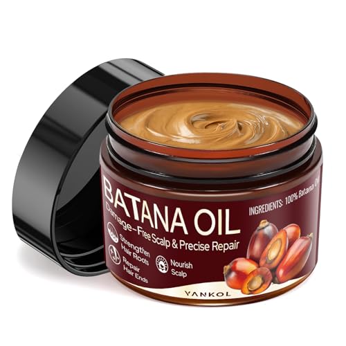 YANKOL 100% Raw Batana Oil for Hair Growth, Unrefined Organic Batana Oil for Anti Hair Loss, Natural Pure Dr Sebi Batana Hair Oil from Honduras Also Helps with Frizz, Split Ends, Texture & Shine