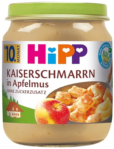 HiPP Bio Kaiserschmarrn in Apfelmus (6 x 200g), ab 10. Monat, ohne Zuckerzusatz, schmeckt warm & kalt, in bester Bio-Qualität