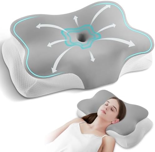 (-52%) Silkena Kissen, Nackenkissen Memory Foam, Ergonomisches Kopfkissen mit Nackenstütze für Seiten-, Rücken-, Bauchschläfer – mit abnehmbarem Bezug