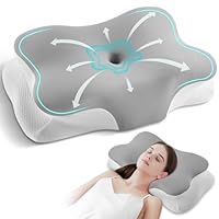 SAHEYER Ergonomisch Nekkussen, Orthopedisch Hoofdkussen, Traagschuimkussen voor rug-, zij- en buikslapers, 60 x 40 x 13/11