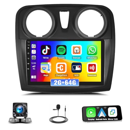 2G+64G GOHHDL Android Autoradio 2 Din pour Renault Dacia Logan 2 Sandero B52 2012-2019 avec Carplay...